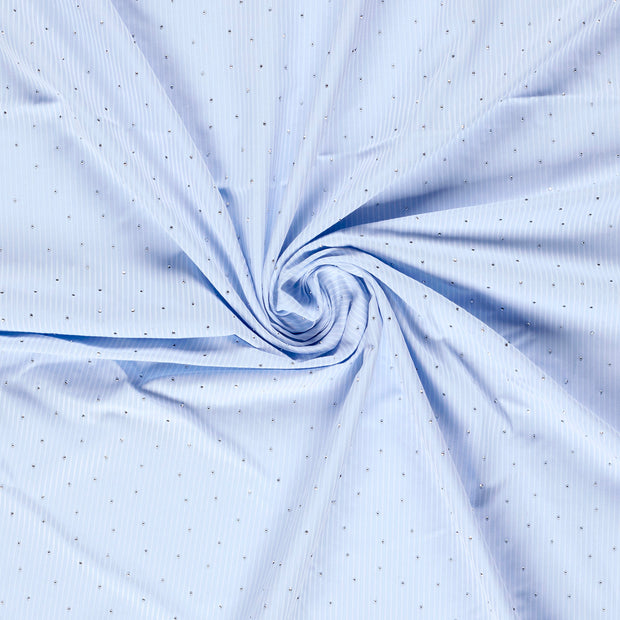 Woven Polyester fabric Baby Blue yarn dyed 