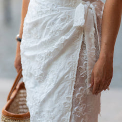 embroidered Flowers White