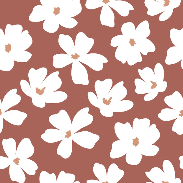 Terry Crepe fabric Flowers Old Pink