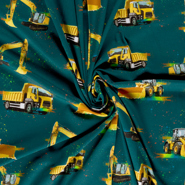 Jersey fabric Petrol digital printed 