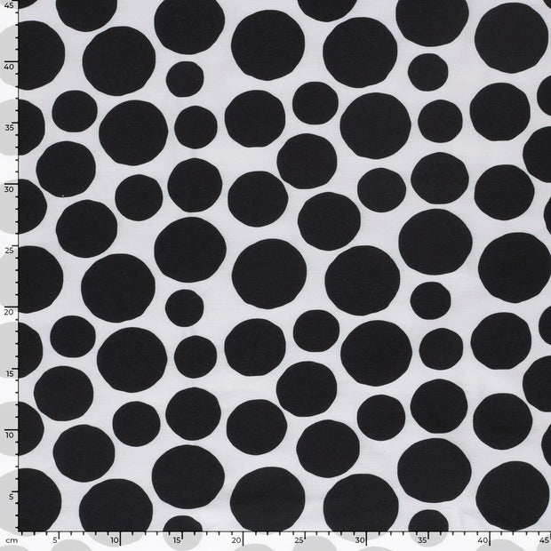 French Terry fabric Dots Black