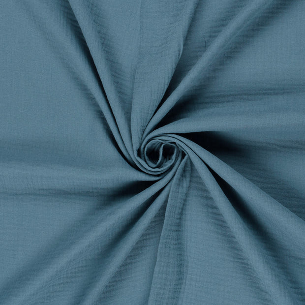 Muslin GOTS organic fabric Indigo 