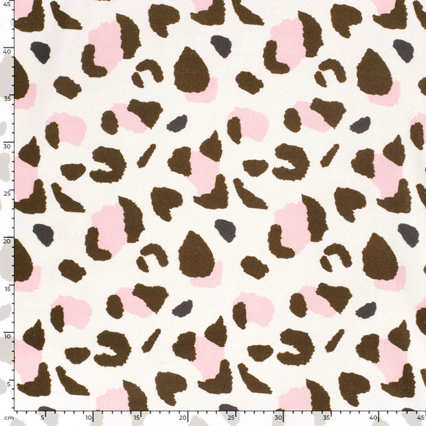 Beach towel fabric Leopards Off White