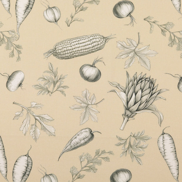 Cretonne fabric Vegetables Beige