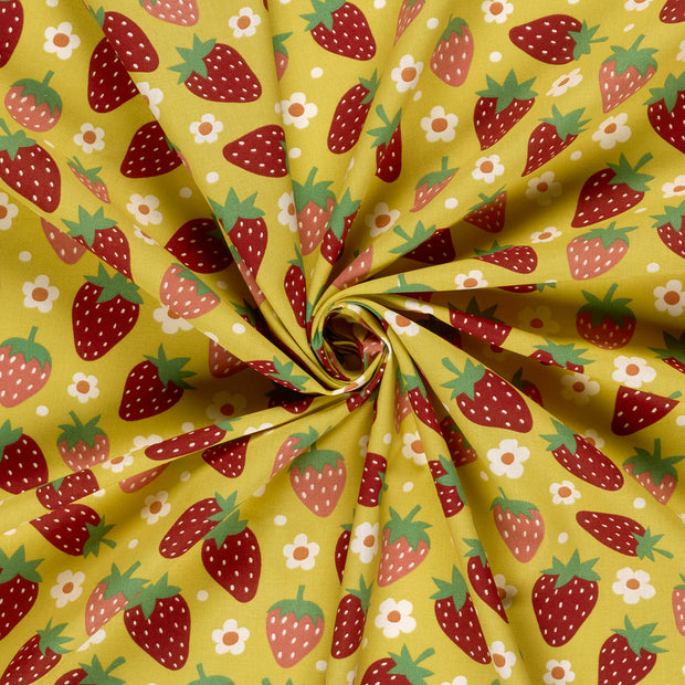 Cotton Poplin fabric Oker printed 
