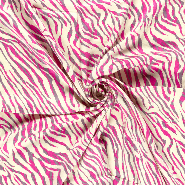 Viscose Satin fabric Pink printed 