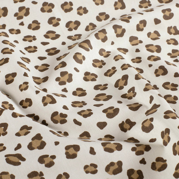 Cotton Poplin fabric Panther Off White