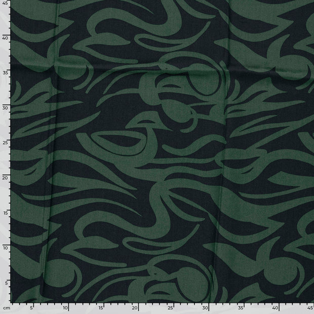 Viscose Twill fabric Abstract Petrol