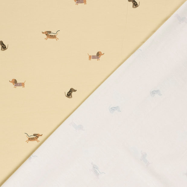 Jersey fabric Dogs printed 