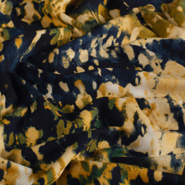 Viscose Vortex Jersey fabric Abstract Navy