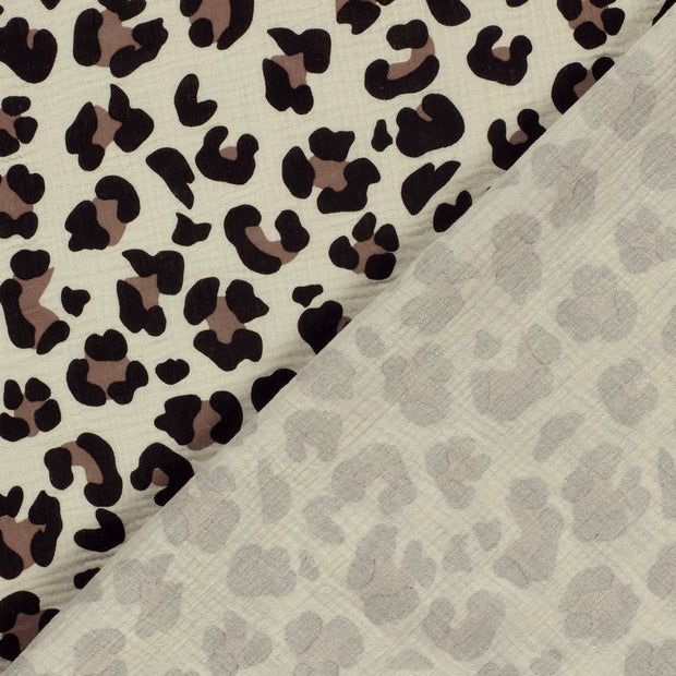 Muslin fabric Panther dyed and printed 