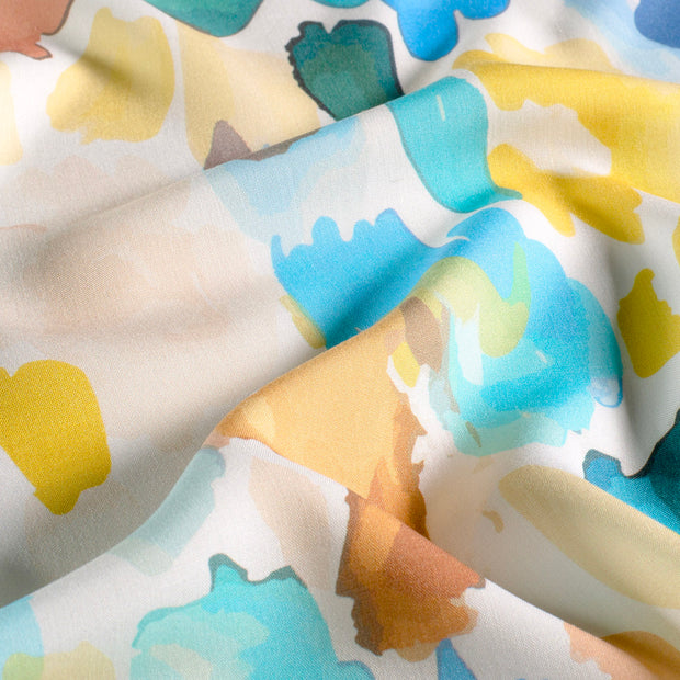 Viscose Poplin fabrik Abstrakt Babyblau