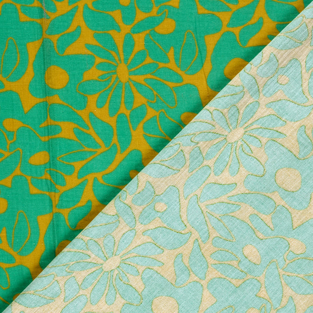 Muslin fabric Flowers printed 