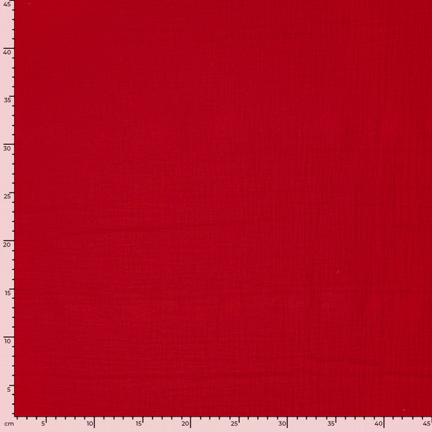 Muslin fabric Unicolour Red