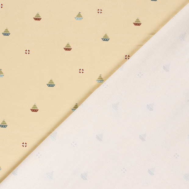 Jersey tissu voiliers imprimé 