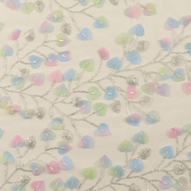 Mesh fabric Flowers Multicolor