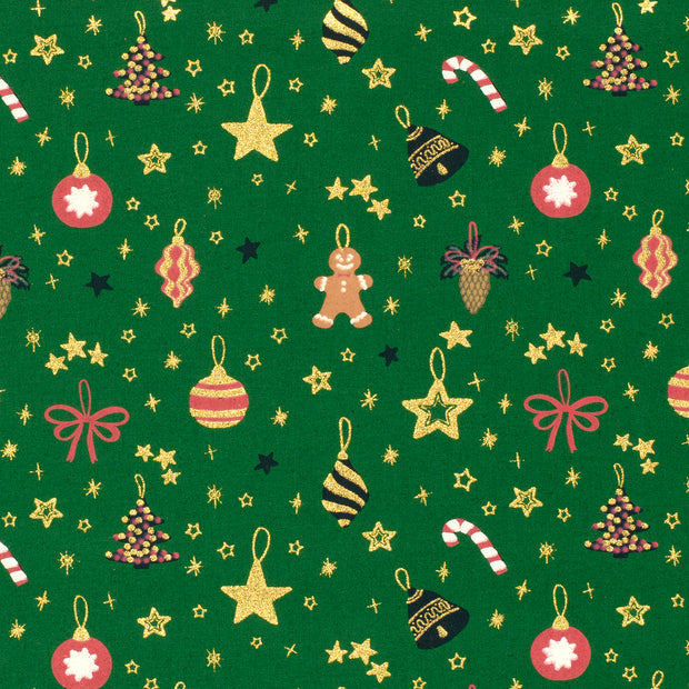 Cotton Poplin fabric Balls Green