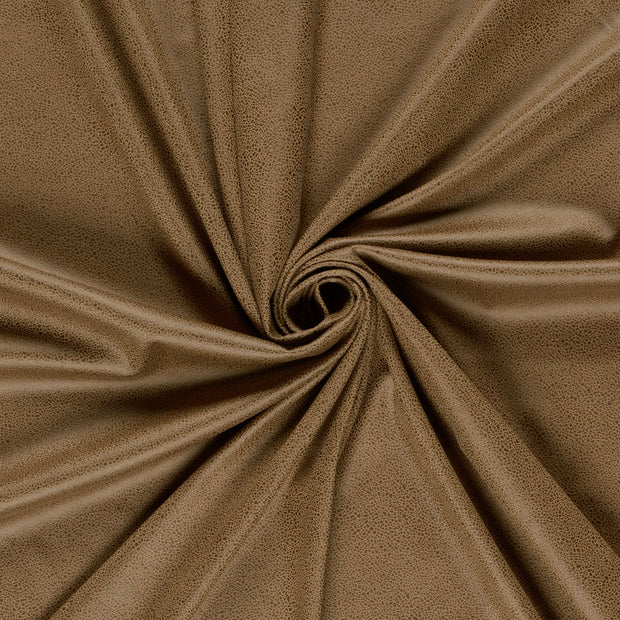 Suede leather fabric Camel foiled 