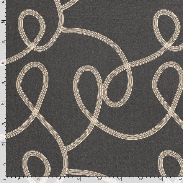 Satin Jacquard fabric Panther Dark Grey