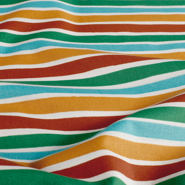 Cotton Poplin fabric Stripes Off White