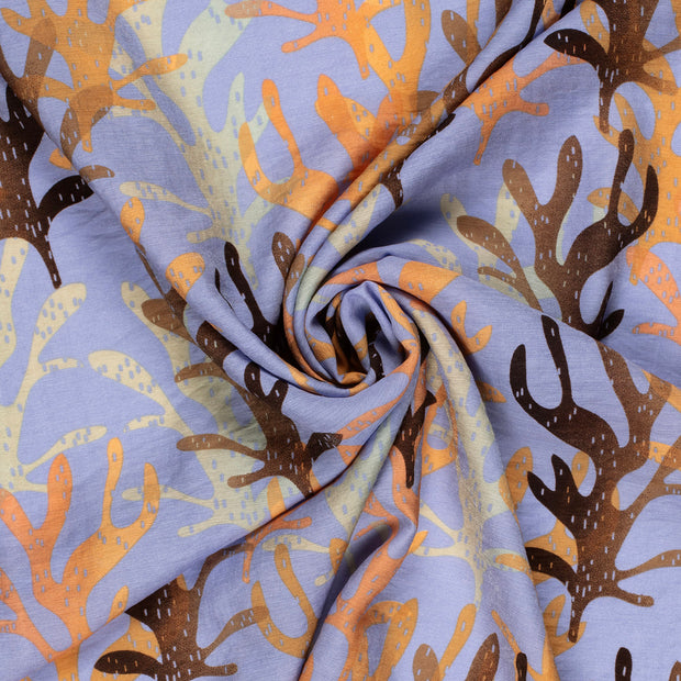 Viscose Nylon Twill fabric Lila printed 