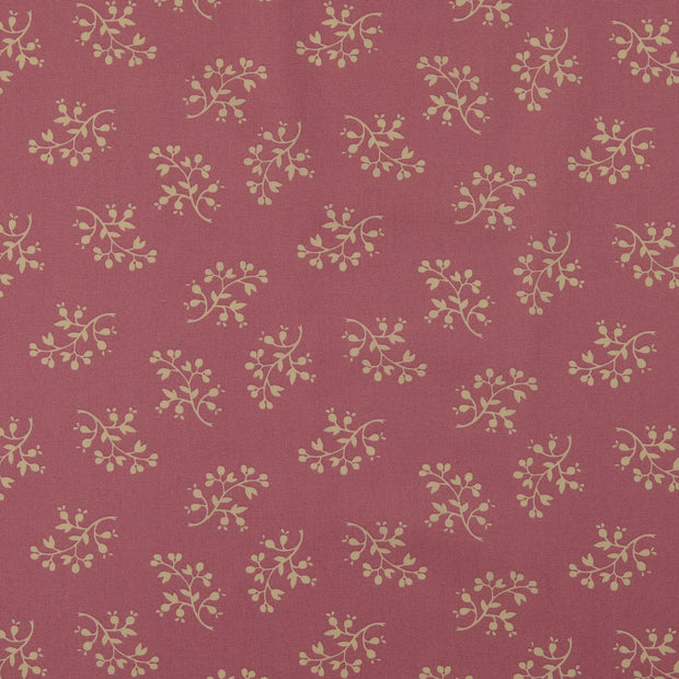 Cotton Poplin fabric Flowers Old Pink