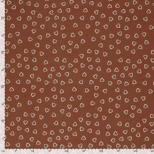 Jersey fabric Hearts Old Pink