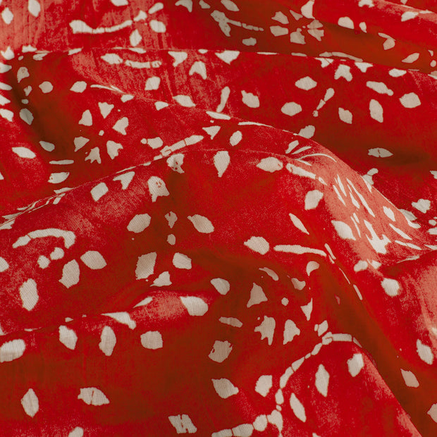 Voile fabric Flowers Red
