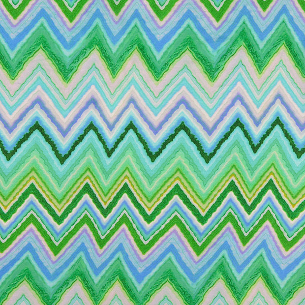 Viscose Satin fabric Zigzag Multicolor
