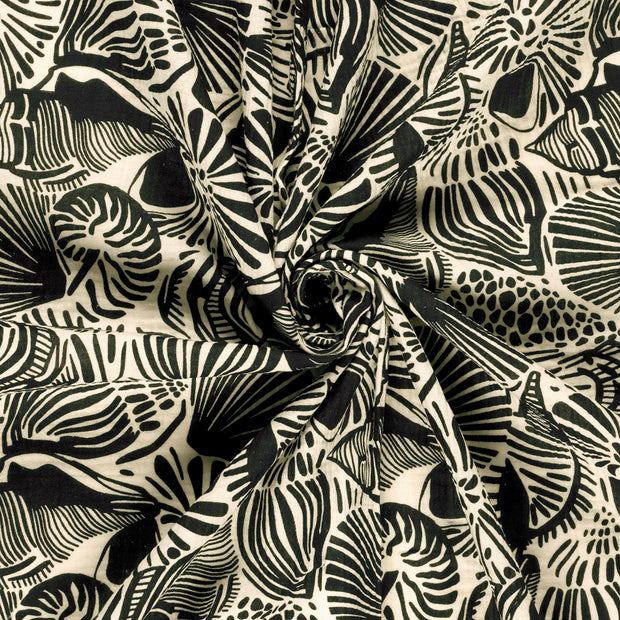 Muslin fabric Space Blue printed 