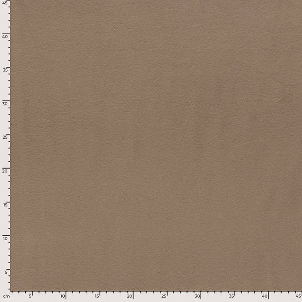 Cotton Fleece fabric Unicolour Brown Taupe