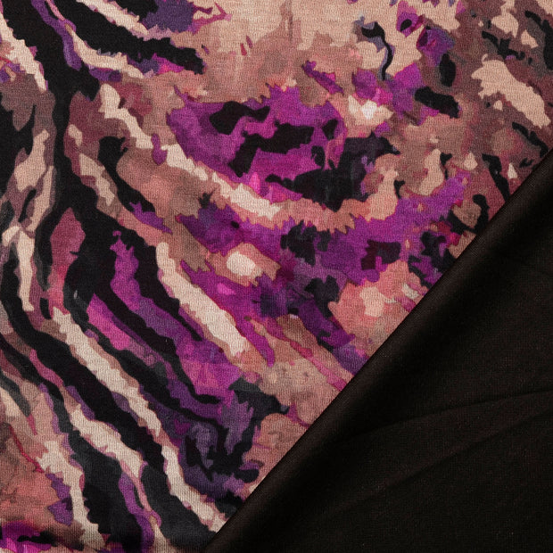 Jersey fabric Aubergine digital printed 