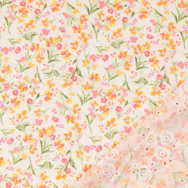  fabric Flowers embroidered 