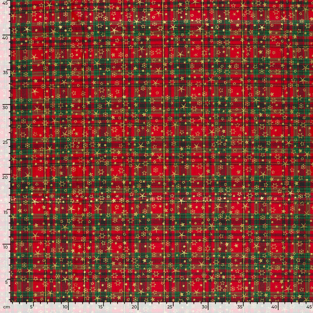 Cotton Poplin fabric Christmas Red