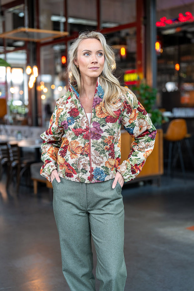 Jeans Stretch fabrik Uni Khaki-Grün