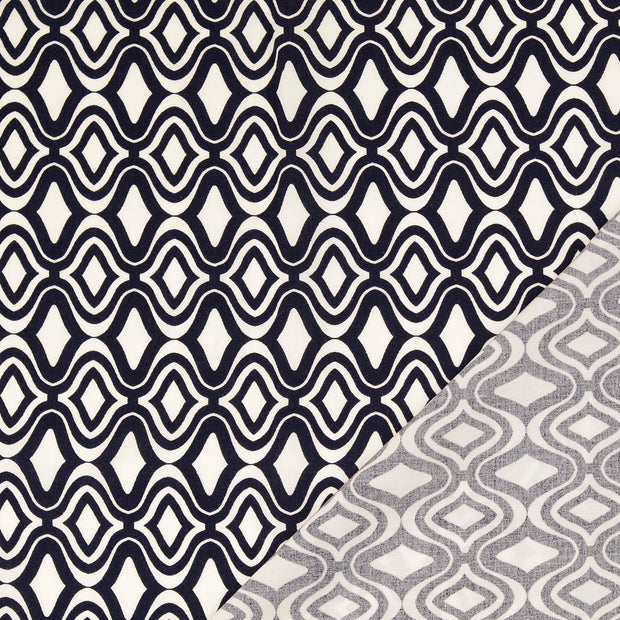 Viscose Poplin fabric Navy printed 