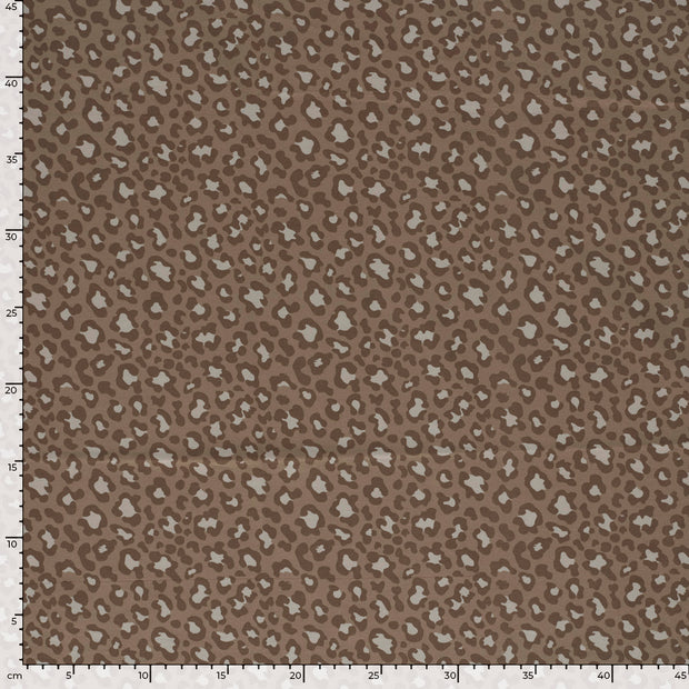 Jersey fabric Leopards Camel