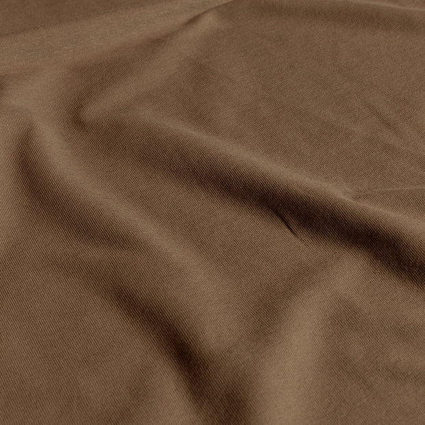 Baumwolle Jersey GOTS fabrik Uni Taupe Grau