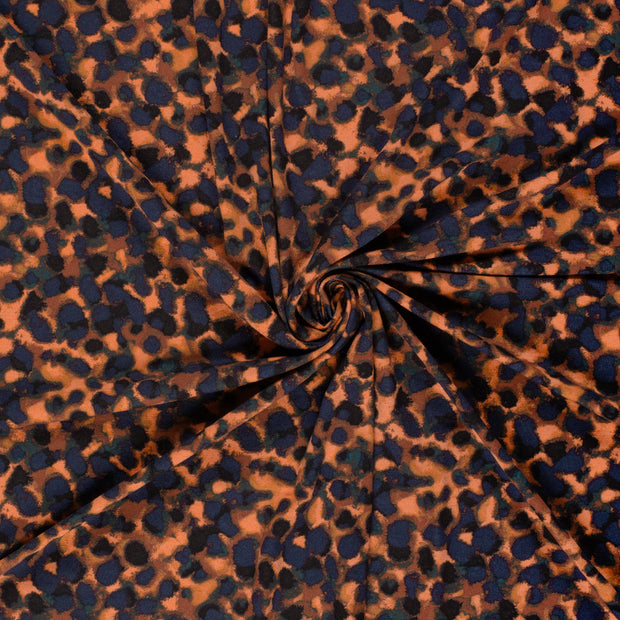 Viscose Vortex Jersey fabric Coral printed 