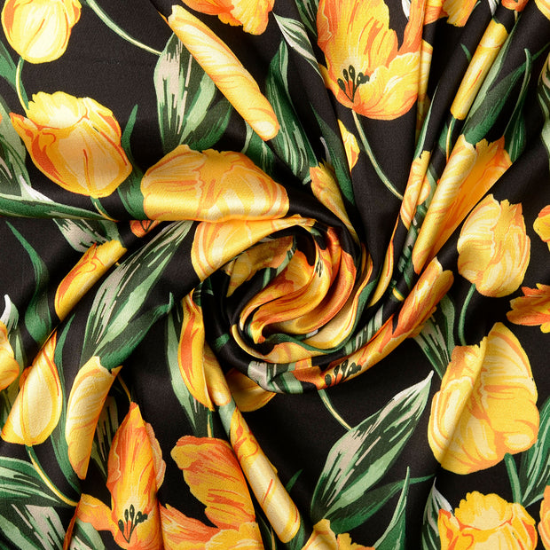 Viscose Satin fabric Yellow 