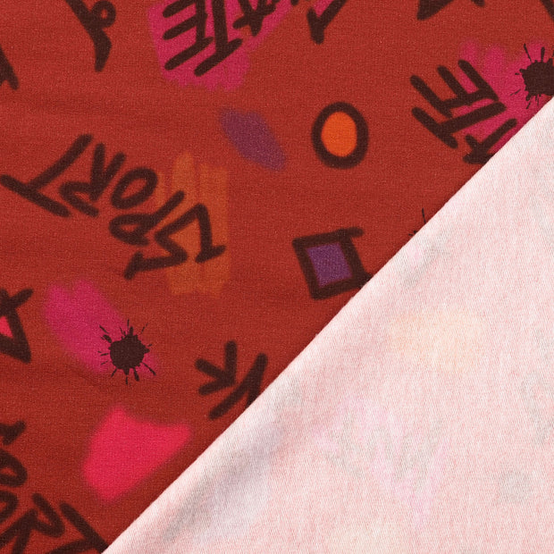  fabric Red digital printed 