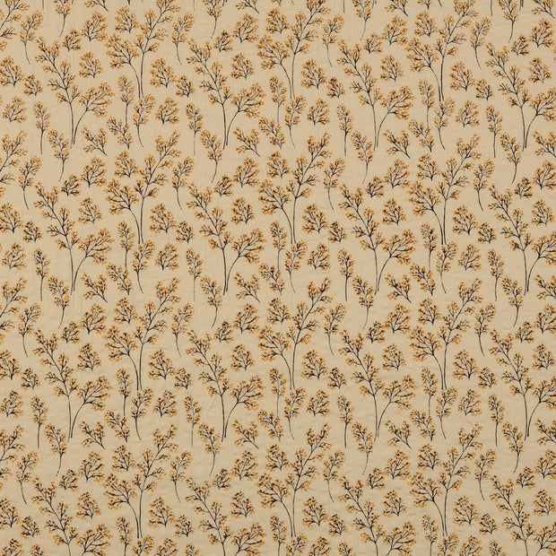 Tela Seersucker tela Flores Ocre