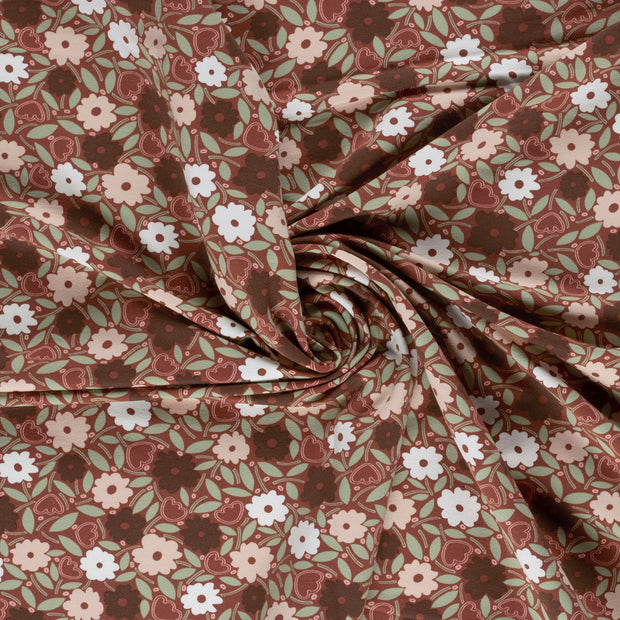 Felpa tela Rosa antiguo estampado 