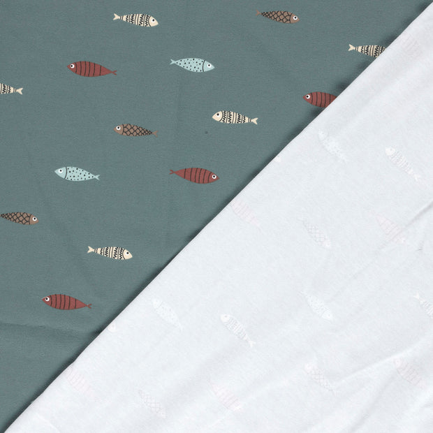 Jersey fabric Fish printed 
