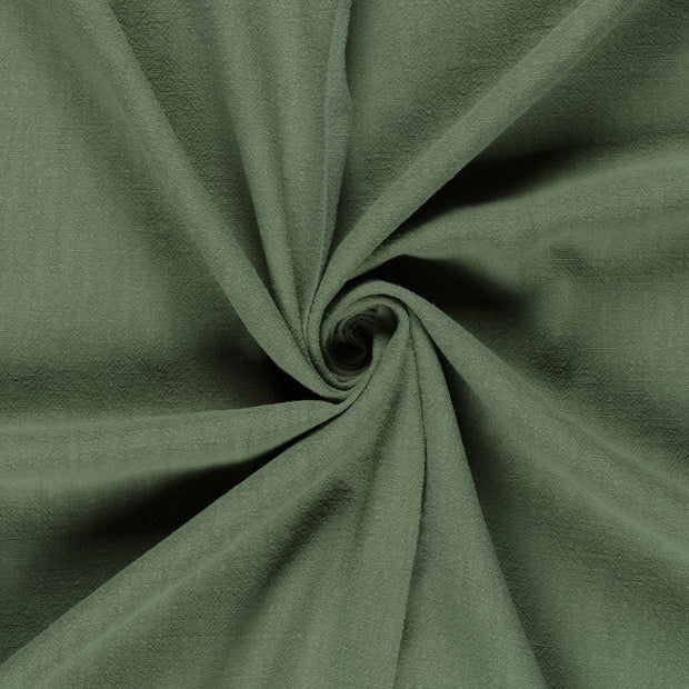 Linen fabric Olive Green stone washed 