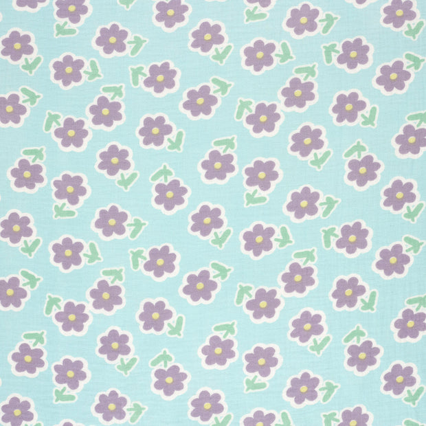 Muslin fabric Ice Blue matte 