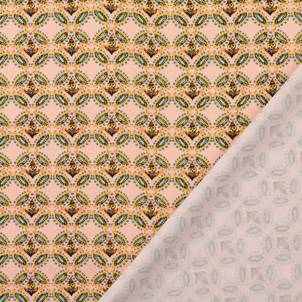 Viscose Twill fabric Salmon digital printed 
