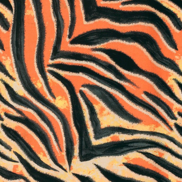 Cotton Satin fabric Abstract Coral