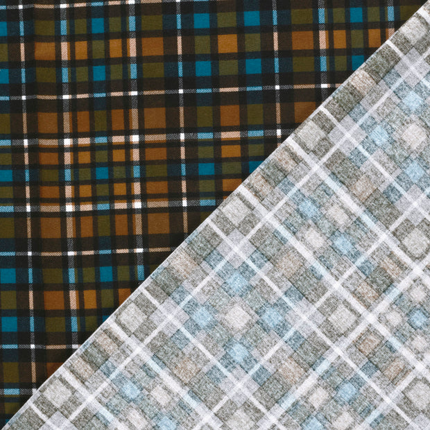Flannel fabric Checks printed 