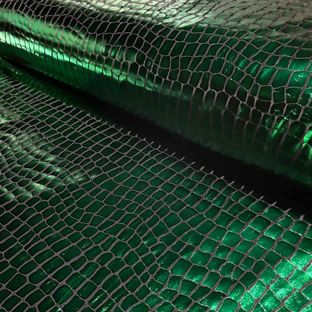 Lamé fabric Crocodiles Green